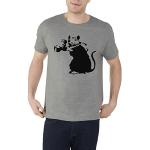 Magliette & T-shirt grigie L di cotone a girocollo con scollo rotondo per Uomo Generic Banksy 