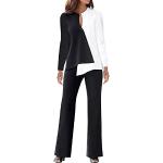 Tailleur elegante bianco XL taglia comoda di cotone con paillettes sostenibile traspirante lungo mezza manica con pantalone per Donna Generico 