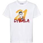 Generico Maglietta DYBALAMASK t-Shirt di Paulo Dybala Unisex Uomo Donna Bambino Bianca o Nera (9-11 Anni, Bianco)
