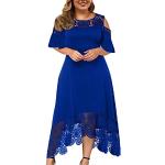 Mini abiti casual blu 3 XL taglie comode di pizzo lavabili in lavatrice per ballo lunghi manica lunga per Donna Generico 
