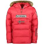 Piumini rossi S con cappuccio per Uomo Geographical Norway 