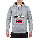 Felpe grigio chiaro M con cappuccio per Uomo Geographical Norway 