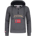 Felpe grigie L di cotone con cappuccio per Uomo Geographical Norway 