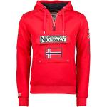 Felpe rosse M con zip per Uomo Geographical Norway 