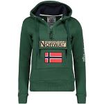 Felpe verde scuro S con cappuccio per Uomo Geographical Norway 