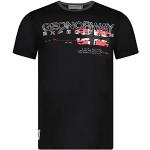 Magliette & T-shirt nere M di cotone con scollo tondo lavabili in lavatrice mezza manica con scollo rotondo per Uomo Geographical Norway 