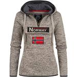 Felpe casual grigie L di cotone manica lunga con cappuccio per Donna Geographical Norway 