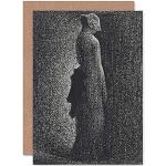 Georges Seurat - Biglietto di auguri con fiocco nero, con busta interna vuota
