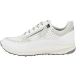 Sneakers larghezza D casual bianco sporco numero 36 con stringhe con cerniera per Donna Geox Airell 