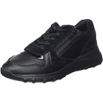 Sneakers larghezza D casual nere numero 35 con stringhe con cerniera per Donna Geox 