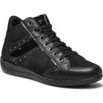 Sneakers larghezza E scontate nere numero 35 in similpelle per Donna Geox Myria 