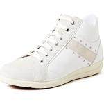 Sneakers larghezza D scontate casual bianco sporco numero 37 con stringhe con cerniera per Donna Geox Myria 