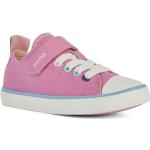 Sneakers basse larghezza E casual rosa numero 27 di tela traspiranti per bambini Geox 