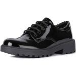 Sneakers stringate larghezza E casual nere numero 34 di pelle con stringhe per bambini Geox 