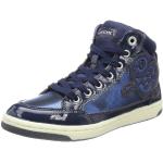 Sneakers alte larghezza A casual blu navy numero 33 per bambini Geox Creamy 