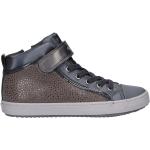 Sneakers larghezza E grigie numero 27 in similpelle antiscivolo per bambini Geox Kalispera 