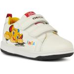 Sneakers stringate larghezza E scontate casual bianche numero 20 con stringhe traspiranti per bambini Geox Flick Disney 