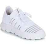 Sneakers slip on larghezza D scontate bianche numero 36 con allacciatura elasticizzata con tacco da 3 cm a 5 cm per Donna Geox 