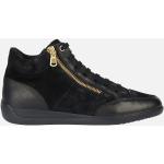 Sneakers larghezza E casual nere numero 35 di pelle con cerniera traspiranti con cerniera per Donna Geox Myria 