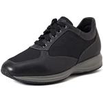 Sneakers larghezza A scontate casual nere numero 41 con stringhe con tacco da 3 cm a 5 cm per Uomo Geox Happy 