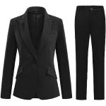 Giacca da donna, 2 pezzi, giacca da donna, per ufficio formale, business, Nero , M