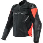 Giacca moto pelle Dainese RACING 4 Nero Rosso Fluo