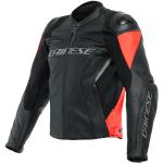 Giacca Pelle RACING 4 LEATHER Nero Rosso Fluo - DAINESE - AN: 52