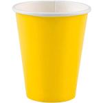 Bicchieri gialli di carta monouso con cannuccia Amscan 