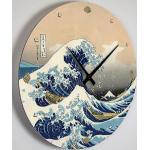 Giallobus - Orologio Linea Basic - Hokusai - La grande onda di Kanagawa - Legno Mdf - Basic 30x30 - Meccanismo silenzioso - Pronto da appendere - Orologi moderni