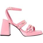 Sandali rosa numero 36 di pelle tinta unita con punta quadrata con cinturino per Donna Giampaolo Viozzi 