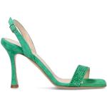 Sandali gioiello larghezza A scontati verdi numero 37 tacco a rocchetto per Donna 