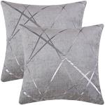 Cuscini grigi 60x60 cm in ciniglia 2 pezzi per divani 