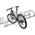 Gimisgu Supporto per 6 biciclette da 35 – 55 mm di larghezza, per parcheggio da parete come supporto singolo, da montare a parete, supporto per bicicletta, mountain bike, HBT 26 x 160 x 32 cm, argento