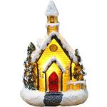 Ornamento di Natale in Resina con Scena LED Case del Villaggio di Natale Decorazioni per la casa di Natale da Collezione Edifici Regalo per Bambini Gintdinpu Set Villaggio di Natale