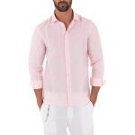 Camicie casual rosa L con collo francese per Uomo Giosal 
