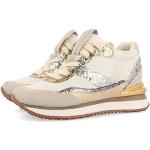Sneakers larghezza E casual bianche numero 41 con glitter impermeabili con zeppa per Donna Gioseppo 