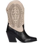 Stivali texani larghezza E scontati marroni numero 39 di pelle sostenibili per Donna Gioseppo 