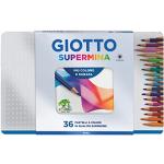 GIOTTO Supermina - Scatola Di Metallo Da 36 Matite A Pastello Colorate, 3.8 mm, Colori Intensi