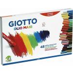 GIOTTO Olio Maxi | 48 Pastelli ad Olio Ø11mm 293200 | Colori Ricchi e Coprenti