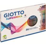 GIOTTO Supermina | 36 Matite Colorate Pastelli Colorati Qualità Superiore Ø3.8mm