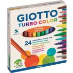 Giotto Turbo Color Pack di 24 Gloads - Fina Point 2,8 mm.- Inchiostro d'acqua - lavabile - Colori assortiti