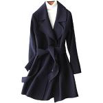 Cappotti con cintura  eleganti blu navy M di lana manica lunga per Donna 