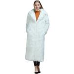 Giubbotti invernali eleganti bianchi 3 XL taglie comode di eco-pelliccia antivento manica lunga per Donna 
