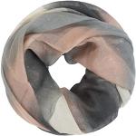 GLAMEXX24 Sciarpa da donna Tubolare foulard lungo circolare per tutte le stagioni con diversi colori e motivi (Albicocca Grigio)