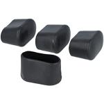 GLEITGUT 4 protezioni per piedi per sedie da giardino ovali, 36 x 18 mm, colore nero, per tubi ovali