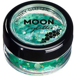 Glitter Iridescente spesso della Moon Glitter – 100% Cosmetico per viso, corpo, unghie, capelli e labbra - 3gr - Verde