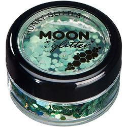 Glitter spesso olografico della Moon Glitter – 100% Cosmetico per viso, corpo, unghie, capelli e labbra - 3gr - Verde