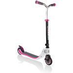 Globber - FLOW FOLDABLE 125 - Monopattino pieghevole a 2 ruote per bambini dai 6 anni in su e adolescenti , Bianco - Rosa