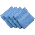 Asciugamani blu 30x30 di cotone sostenibili 4 pezzi da bagno Gözze 