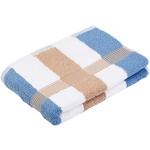 Asciugamani azzurri 70x140 di spugna a righe 2 pezzi da bagno Gözze 